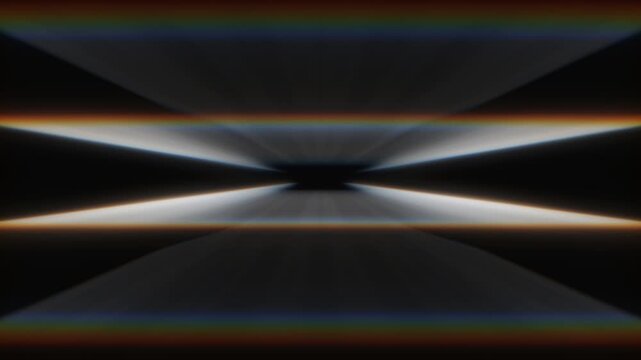 Minimalist horizontal laser layers with soft chromatic flares for an ambient vibe