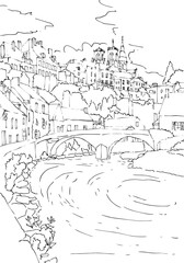 Obraz premium Semur-en-Auxois in the Burgundy