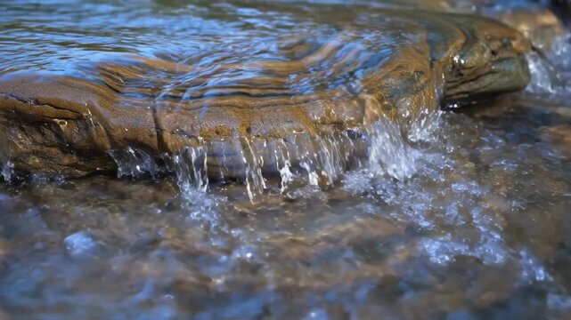 Water Flows Over Smooth Concentric Rock Layers in Natural Setting