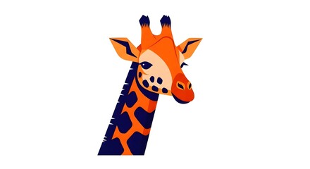 Colorful abstract illustration of a giraffe on white background