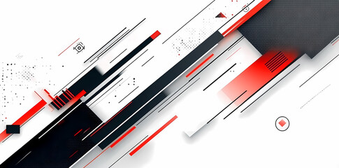 Fototapeta premium Dynamic Abstract Composition with Red and Black