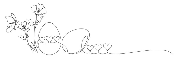 Beautiful Easter egg continuous line drawing 2.eps