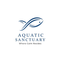 Stylized Fish Logo for Aquatic Sanctuary.