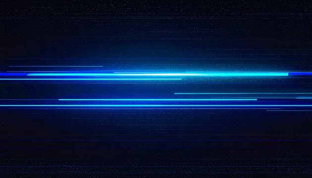 Fondo abstracto oscuro con l&iacute;neas de luz azul brillante y efecto de velocidad digital en movimiento