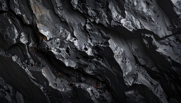 Dark rugged rocky cliff face with dramatic lighting and shadows