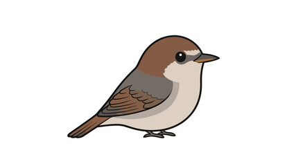 Obraz premium Sparrow Vector Illustration, Cartoon Style Graphic for Nature and Wildlife Projects