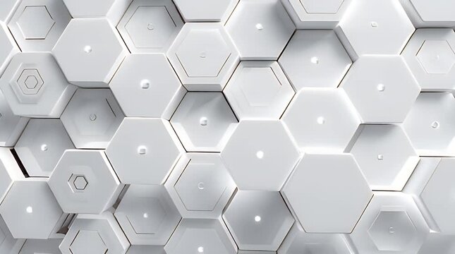 A close-up view of a 3D rendered, intricate honeycomb-like structure with various depth variations. Each cell has an indent, and subtle light gradients