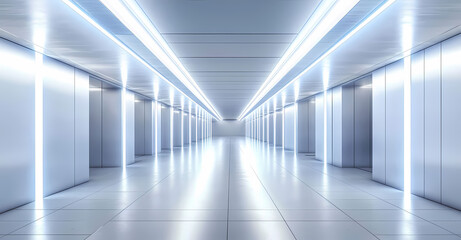 Fototapeta premium Futuristic Modern Architectural Corridor