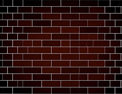 Sfondo astratto con texture di mattoni rossi scuri, muro di rivestimento uniforme con fughe chiare.
