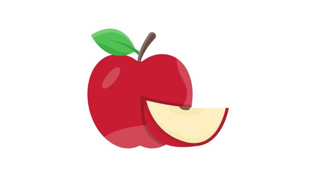 A whole apple with a wedge cut out, showcasing its crisp texture and vibrant color.