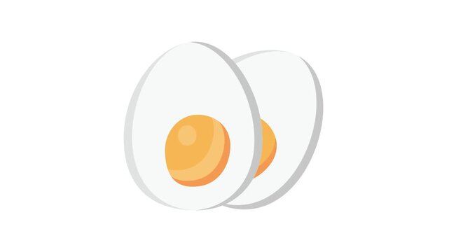 An egg with a bright orange center is displayed against a neutral background.