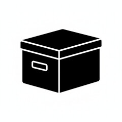 black and white box on white