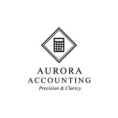 Fototapeta premium Aurora Accounting Logo with Calculator Symbol.