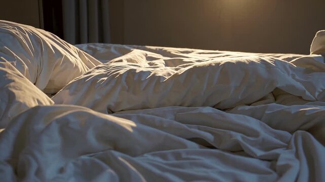 Cozy Restful Retreat. Inviting Peaceful Sleeping Space. Comfortable Room Glowing With Gentle Warm Light. Warm And Welcoming Sanctuary Featuring Comfortable Space Illuminated By Soothing Gentle Light