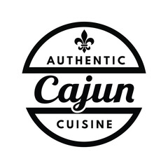 Vector illustration authentic cajun cuisine logo with fleur de lis symbol © Mun taha Design