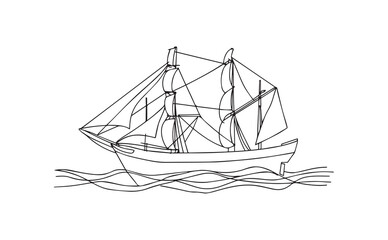 Vector sailing boat icon