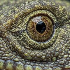 Naklejka premium Close-up of a Lizard's Eye and Scaly Skin Texture