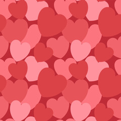 Seamless pattern with red hearts.