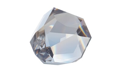 Isolated Raw Diamond Gem on White Background