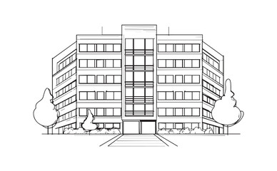 Vector illustration of a modern office building