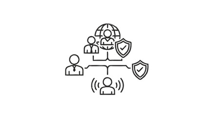 Global Network Security and Data Protection Concept.