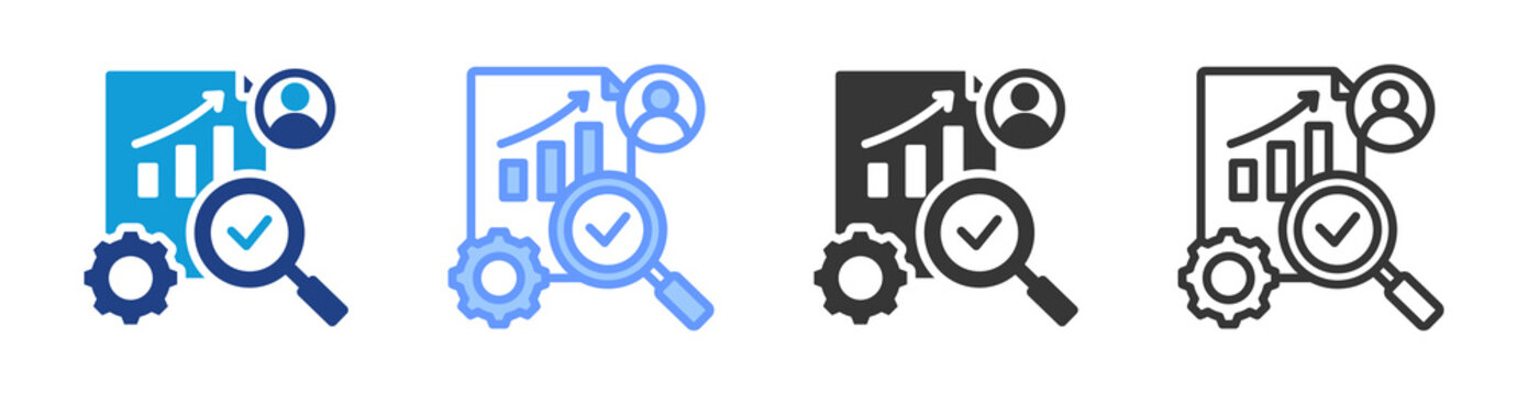 Performance Appraisal icon set multiple style collection