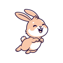 Obraz premium Happy jumping bunny cartoon character