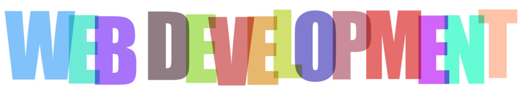 Colorful and creative web development title showcasing the vibrant world of digital design