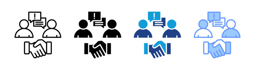 Obraz premium Conflict Resolution icon set multiple style collection