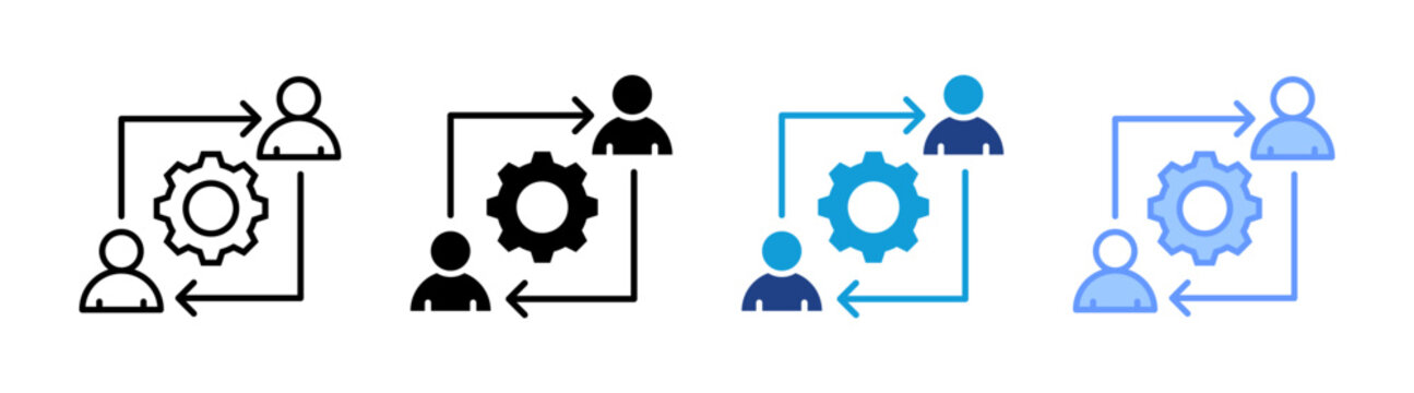 Job Rotation icon set multiple style collection