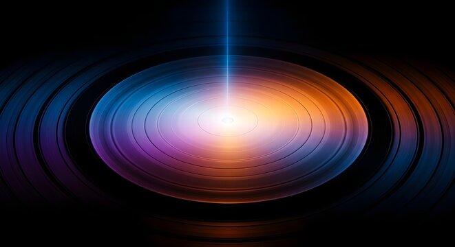 Vibrant glowing orb with radiant beam of light