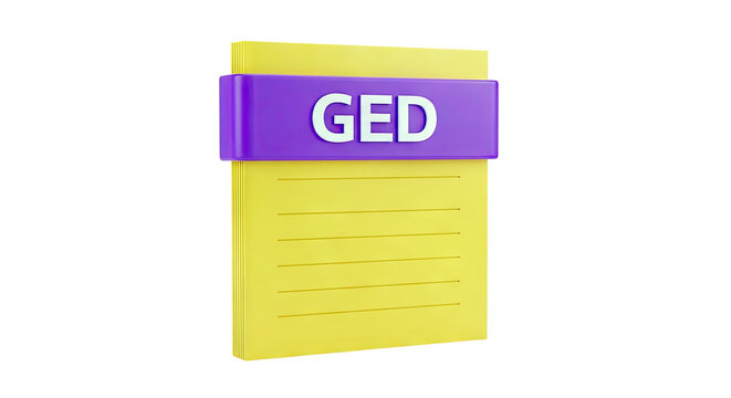 3D Icon of a GED Diploma or Certificate