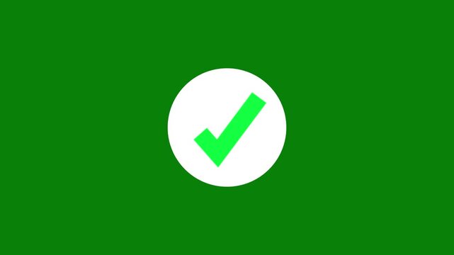 white checkmark icon in a white circle animation business success, send, transfer success, tic mark icon