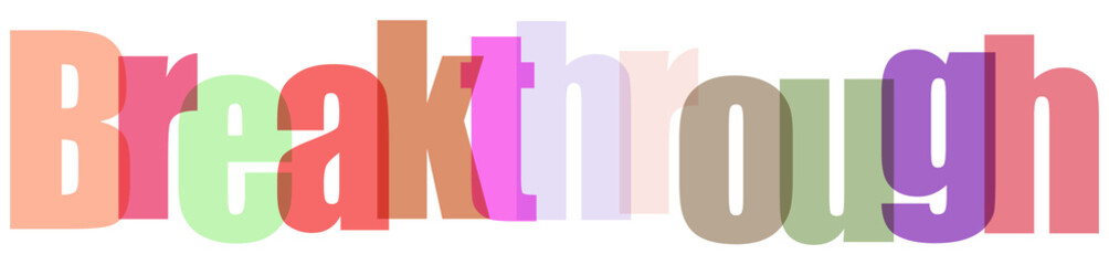 Colorful and creative typography showcasing the word breakthrough in a vibrant display © MdAminul