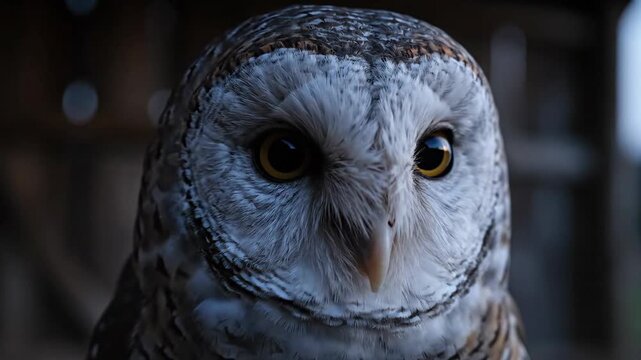 Barn Owl Intense Stare at Twilight
