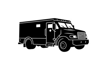 Black Armored Police Transport Vehicle SVG