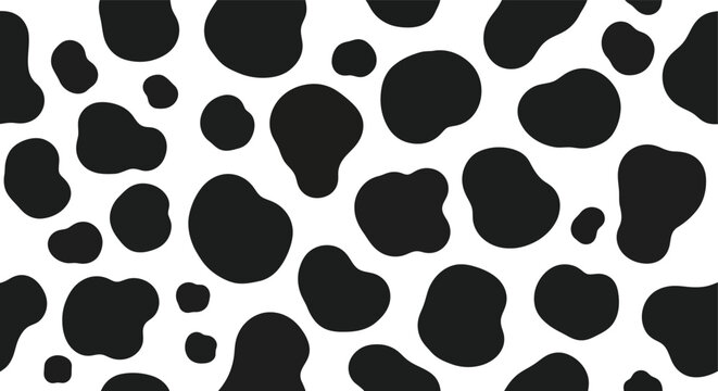 Black and White Cow Pattern Abstract Background.