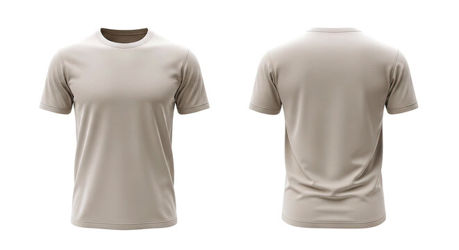 Beige T-Shirt Mockup - Front and Back View