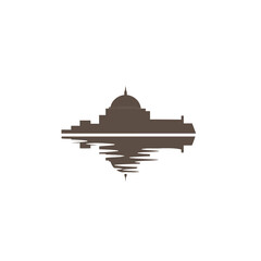 Buckminsterful dome building by water reflection © Cardano