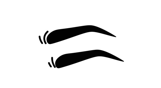 Stylized graphic representation of human eyebrows for beauty and cosmetic design projects