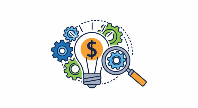 Conceptual illustration of financial innovation and business development