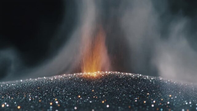Shimmering cluster of shimmering mineral mineral texture in cinematic macro close up