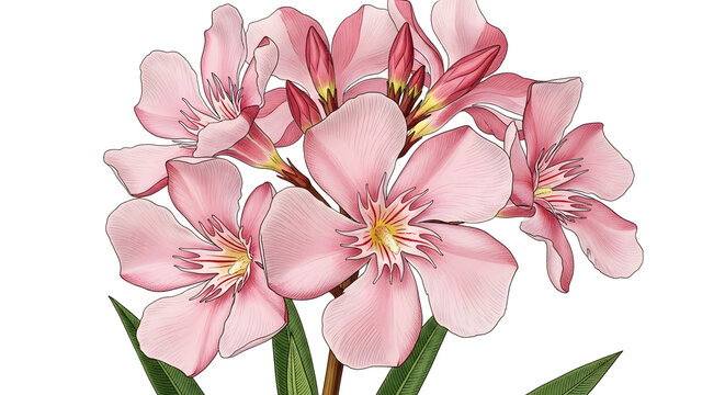 Close up view of an oleander bloom in a natural setting