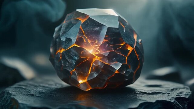 Shimmering polished smoky quartz sphere r mineral texture in cinematic macro close