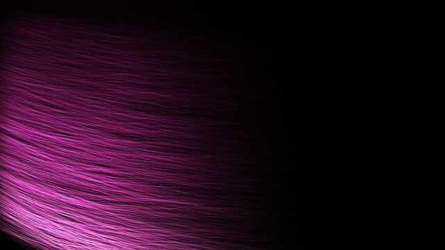 Pink and purple strands flow dynamically against a dark background