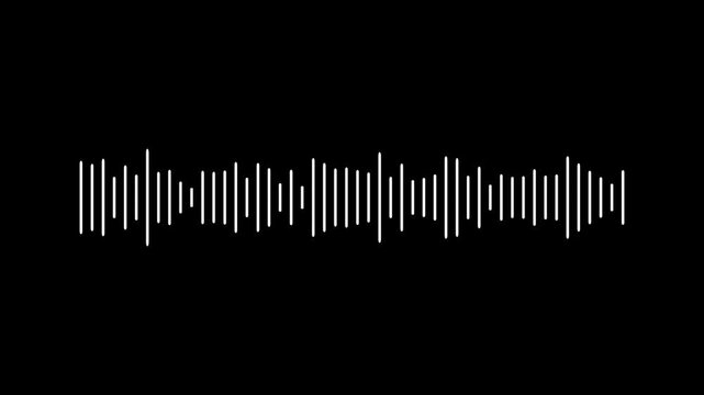 Audio waveform spectrum animation on black background. White and black audio visualization effect.
audio waveform or Audio spectrum 4k video. audio wave or frequency digital animation.