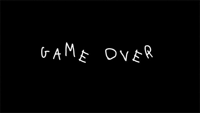 Hand-Drawn Game Over Kinetic Typography Animation