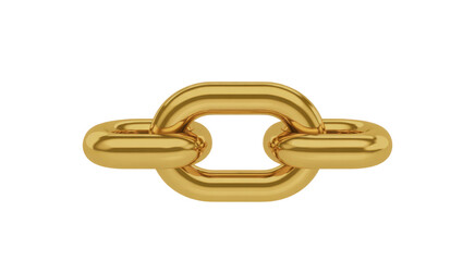 Fototapeta premium Shiny gold chain link metal isolated on a transparent background