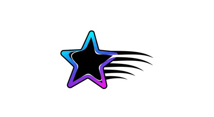 Obraz premium Dynamic gradient star emblem depicting rapid motion and success illustration with energetic design