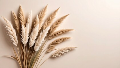 Elegant display of pampas grass plumes against a soft neutral background